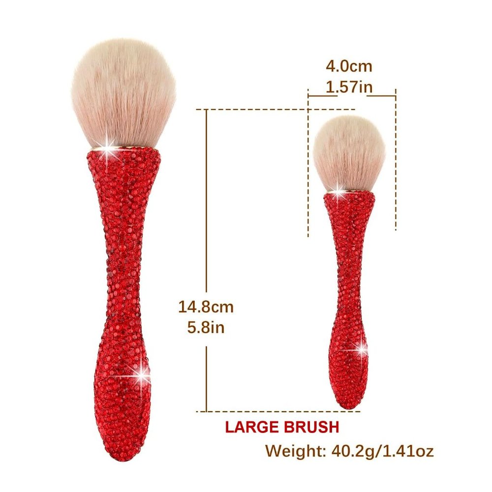 NEW Sparkling Crystal Rhinestone Bling Red Stocking Stuffers Makeup Brus… - Picture 5 of 9